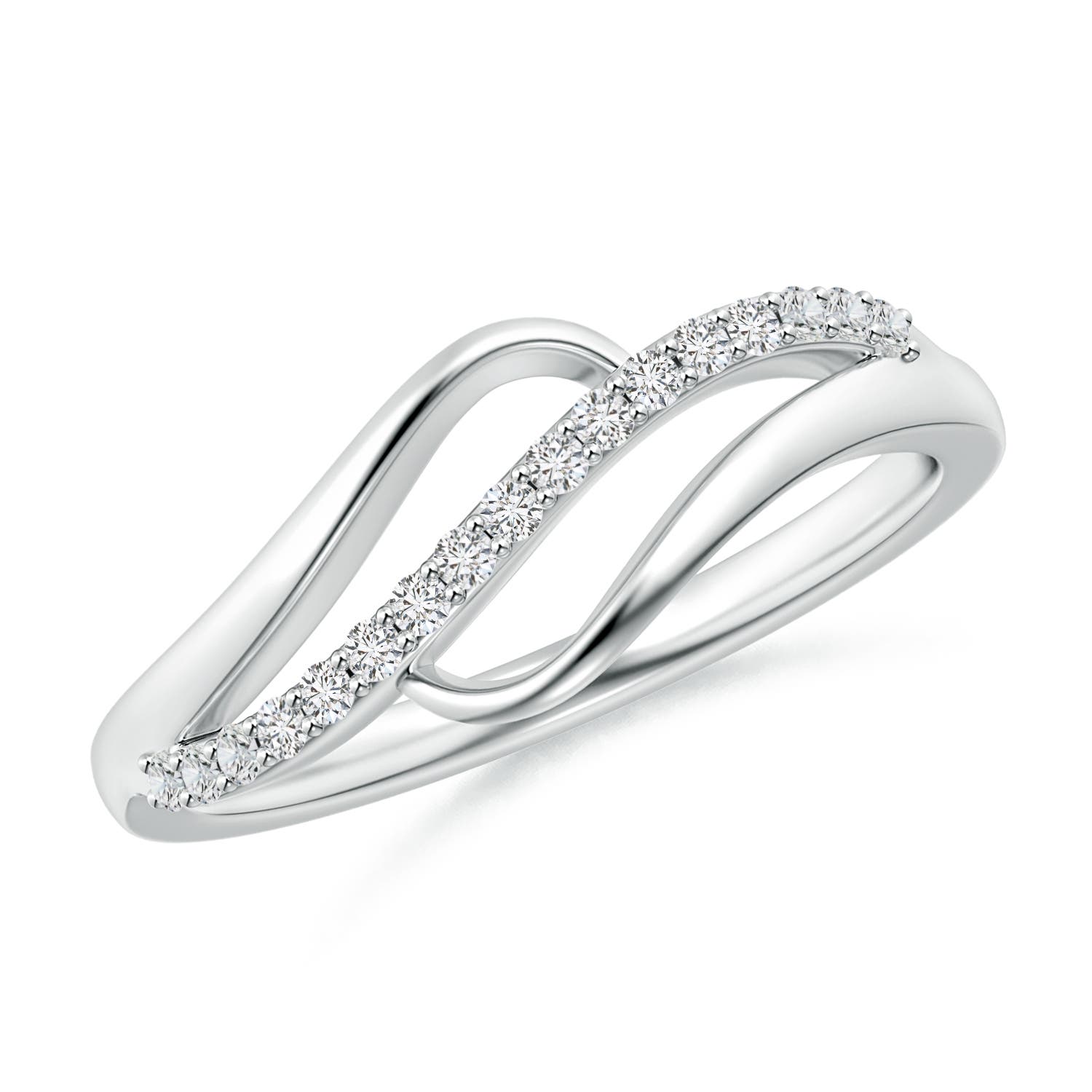 1.65mm HSI2 Diamond Swirl Bypass Ring in P950 Platinum