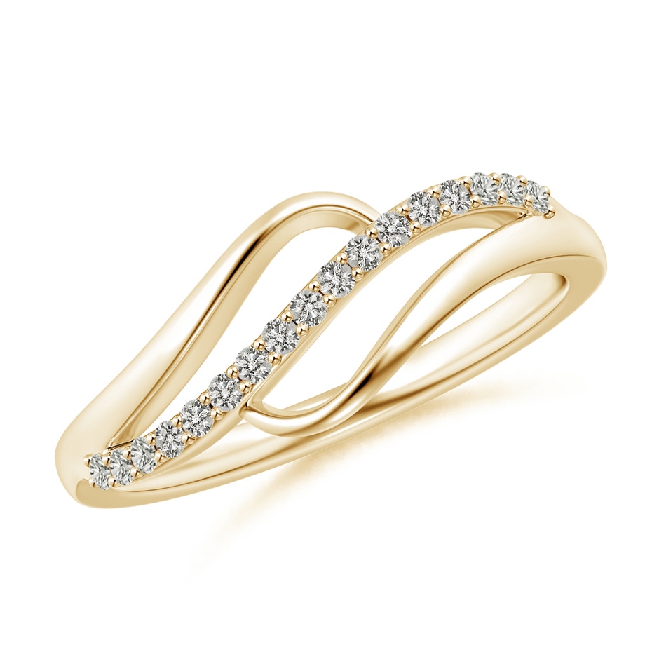 1.65mm KI3 Diamond Swirl Bypass Ring in Yellow Gold 