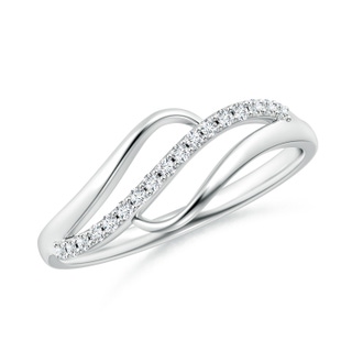 1mm GVS2 Diamond Swirl Bypass Ring in 9K White Gold