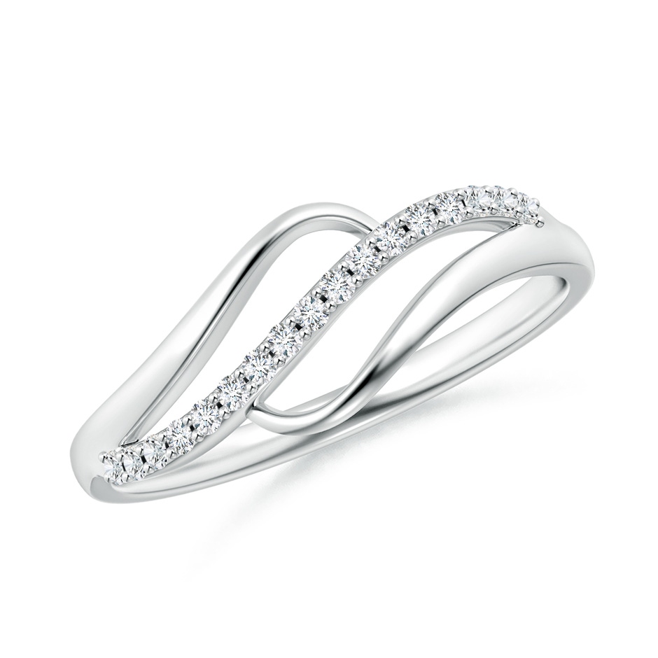 1mm GVS2 Diamond Swirl Bypass Ring in White Gold 