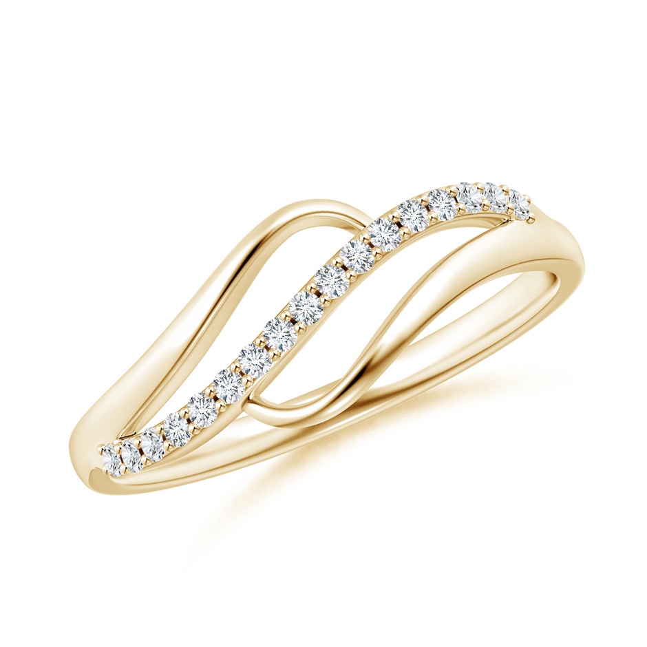 1mm GVS2 Diamond Swirl Bypass Ring in Yellow Gold 