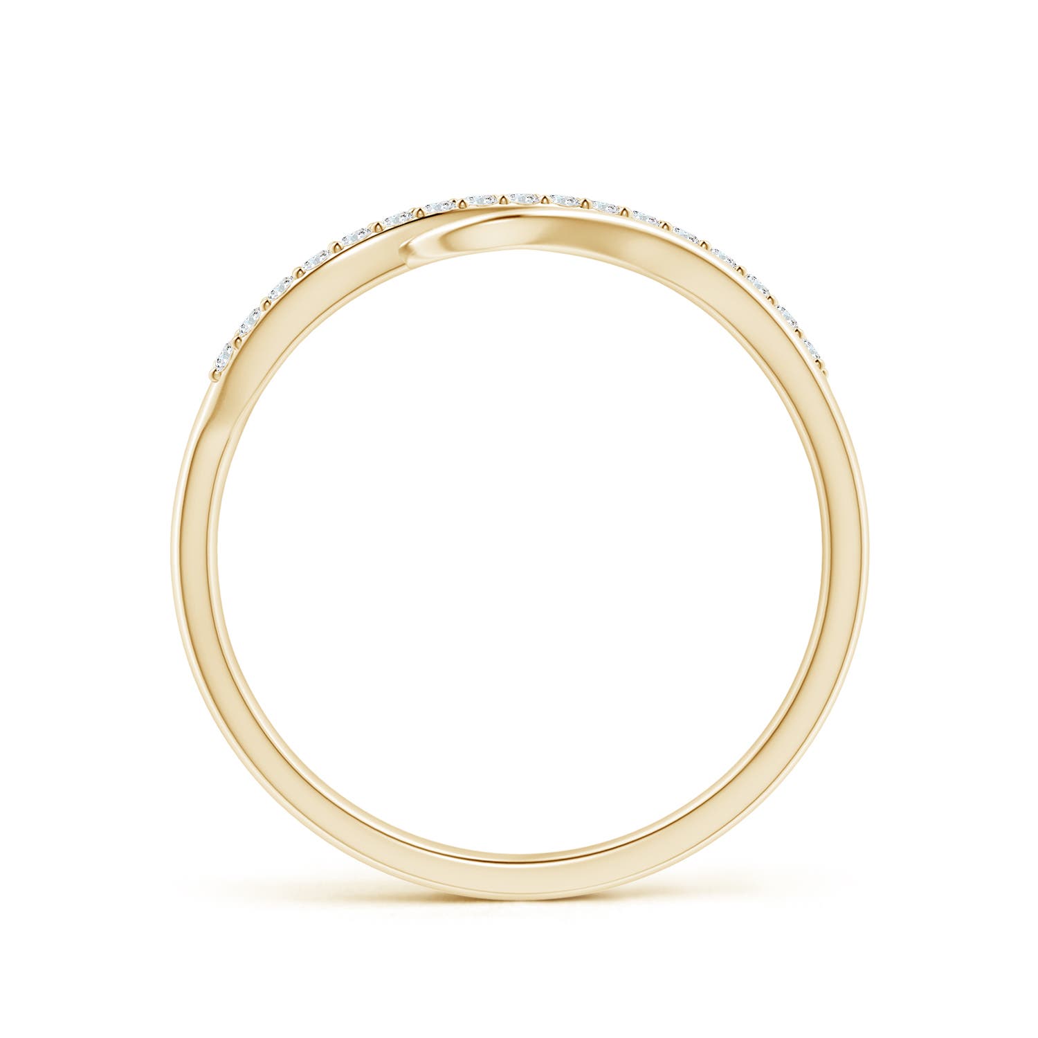 1mm GVS2 Diamond Swirl Bypass Ring in Yellow Gold - side 3