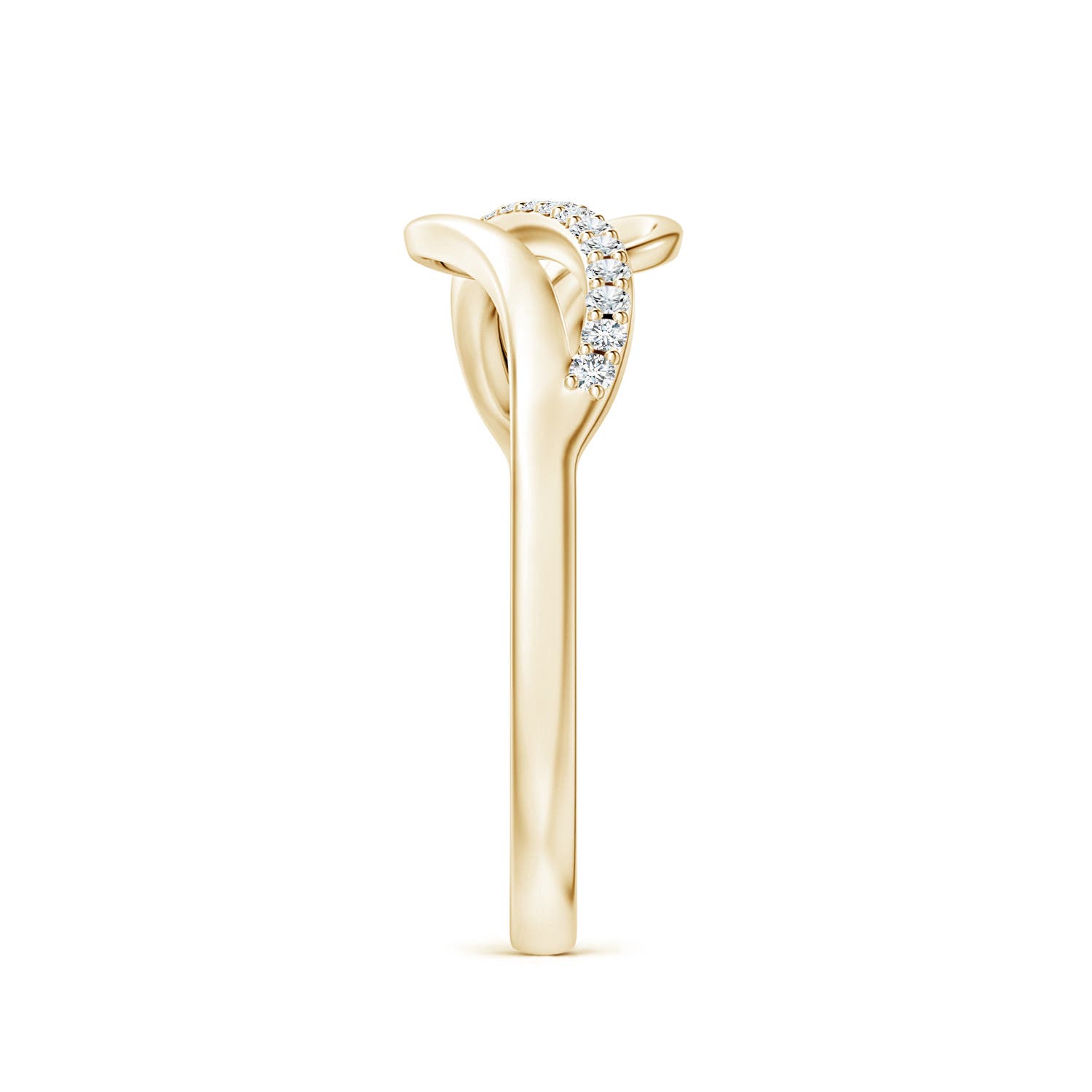1mm GVS2 Diamond Swirl Bypass Ring in Yellow Gold - side 5