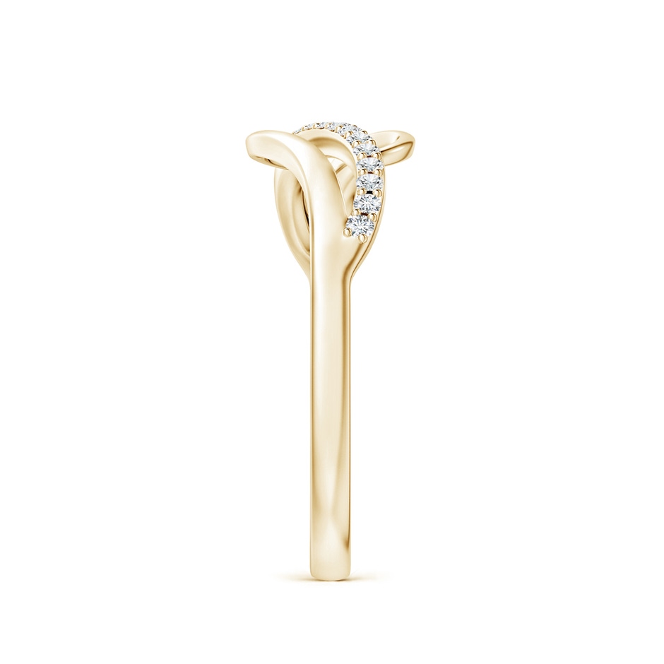 1mm GVS2 Diamond Swirl Bypass Ring in Yellow Gold side 299