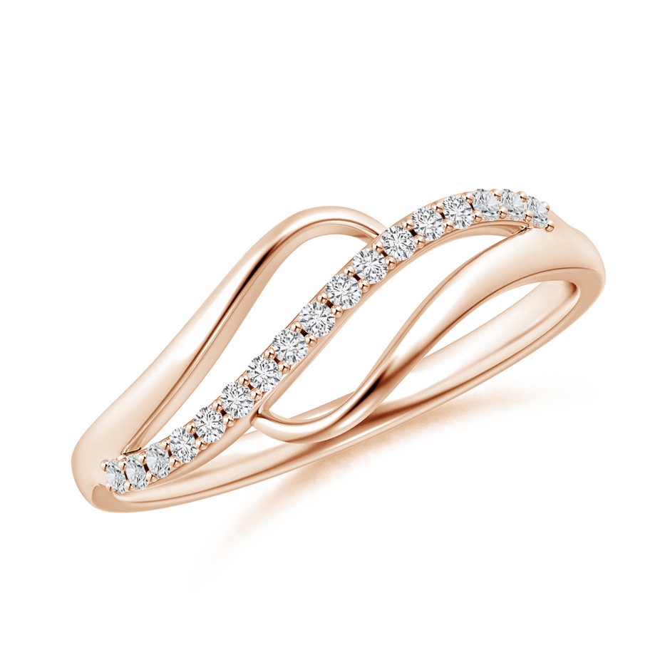 1mm HSI2 Diamond Swirl Bypass Ring in 10K Rose Gold 