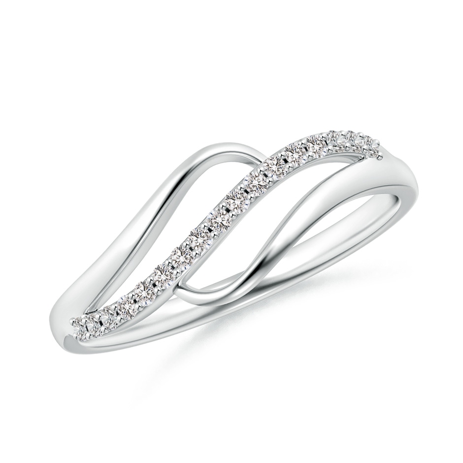 1mm IJI1I2 Diamond Swirl Bypass Ring in White Gold 