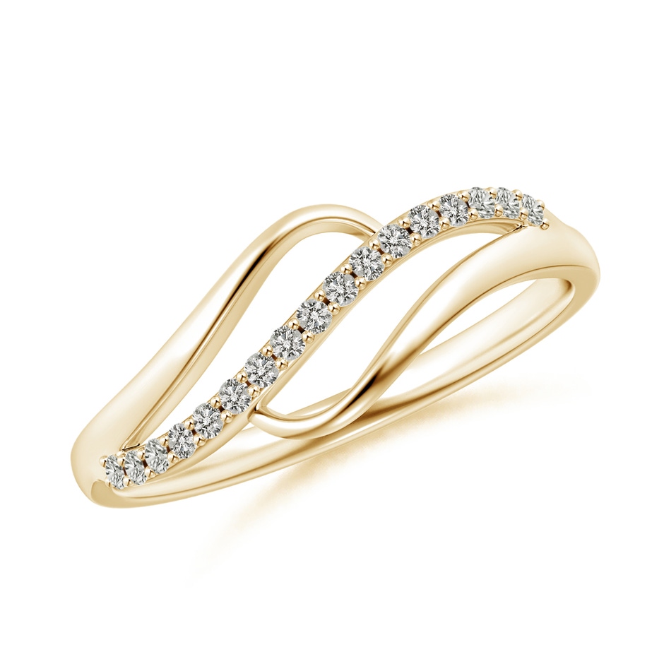 1mm KI3 Diamond Swirl Bypass Ring in Yellow Gold 