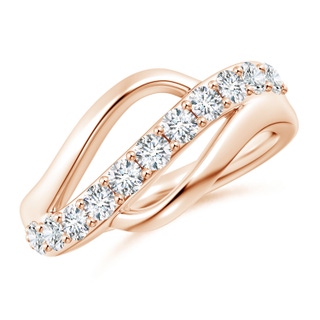 2.5mm GVS2 Diamond Swirl Bypass Ring in 9K Rose Gold