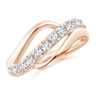 2.5mm GVS2 Diamond Swirl Bypass Ring in Rose Gold