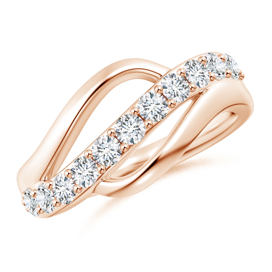 2.5mm GVS2 Diamond Swirl Bypass Ring in Rose Gold 