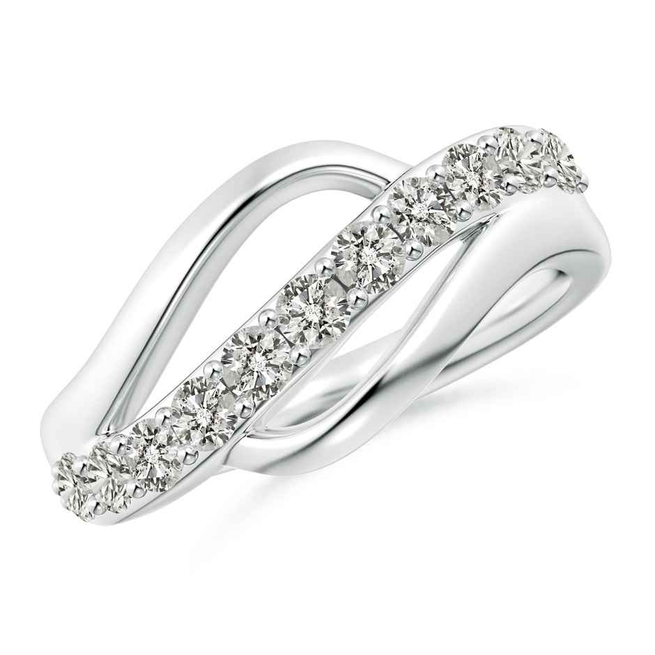 2.5mm KI3 Diamond Swirl Bypass Ring in White Gold 