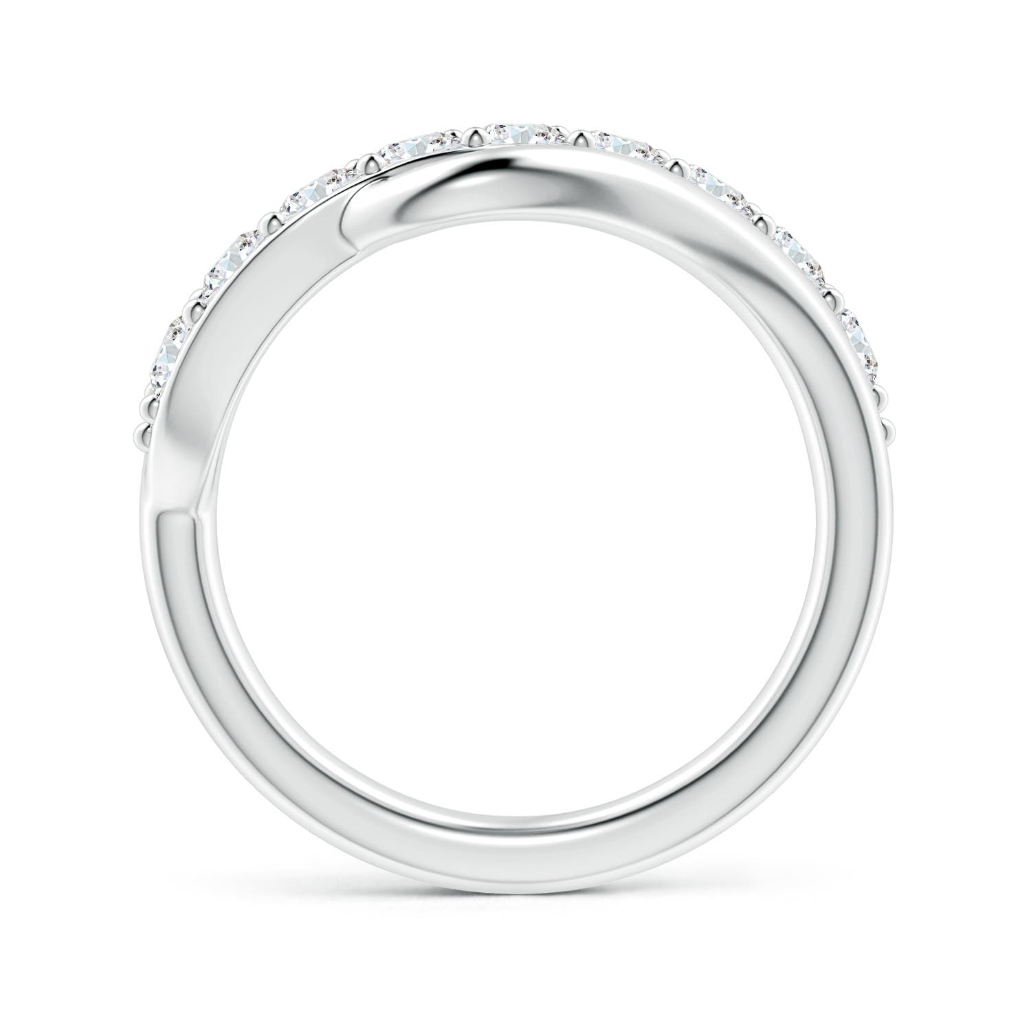 3mm GVS2 Diamond Swirl Bypass Ring in S999 Silver