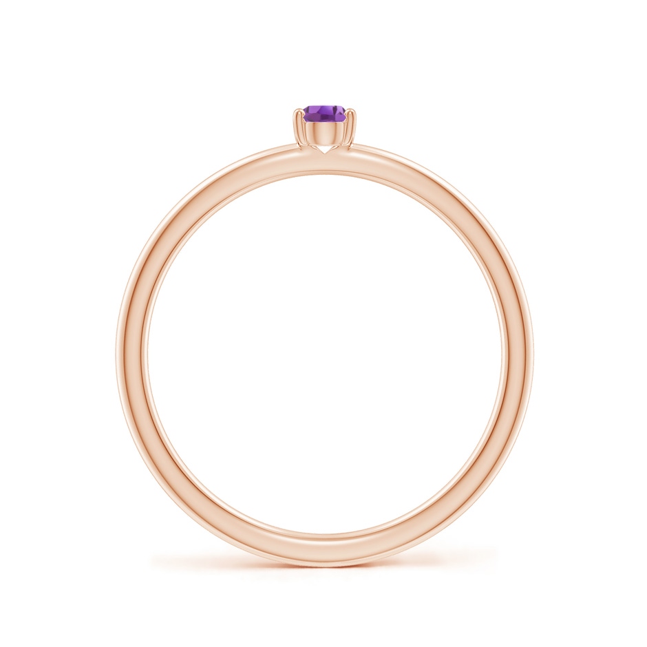4x3mm A Classic Solitaire Oval Amethyst Promise Ring in 18K Rose Gold side 199