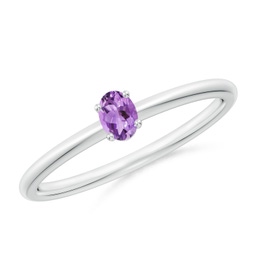 Solitaire Platinum Amethyst Rings