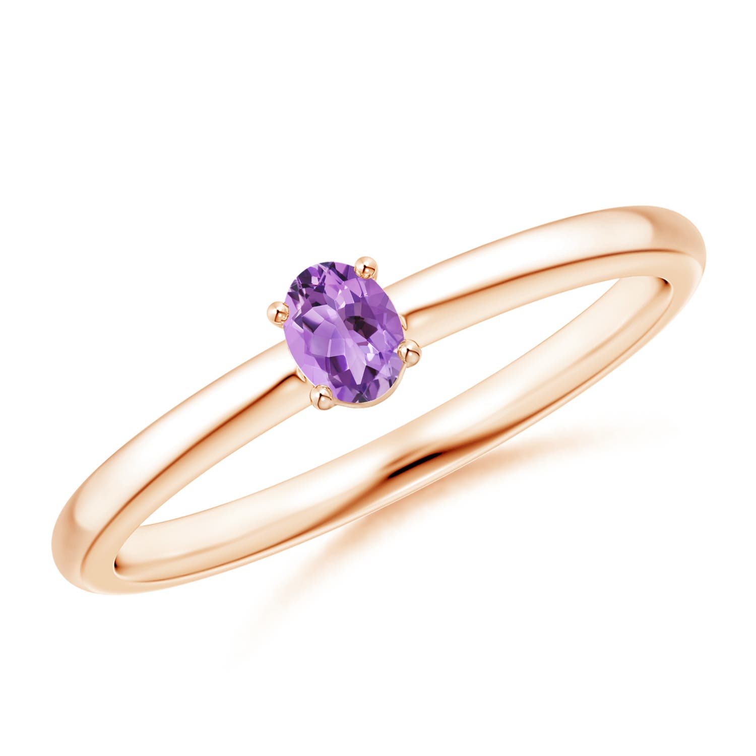 A - Amethyst / 0.14 CT / 14 KT Rose Gold