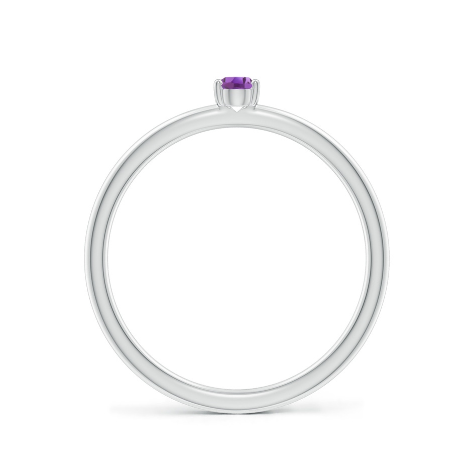 4x3mm A Classic Solitaire Oval Amethyst Promise Ring in S999 Silver side 199