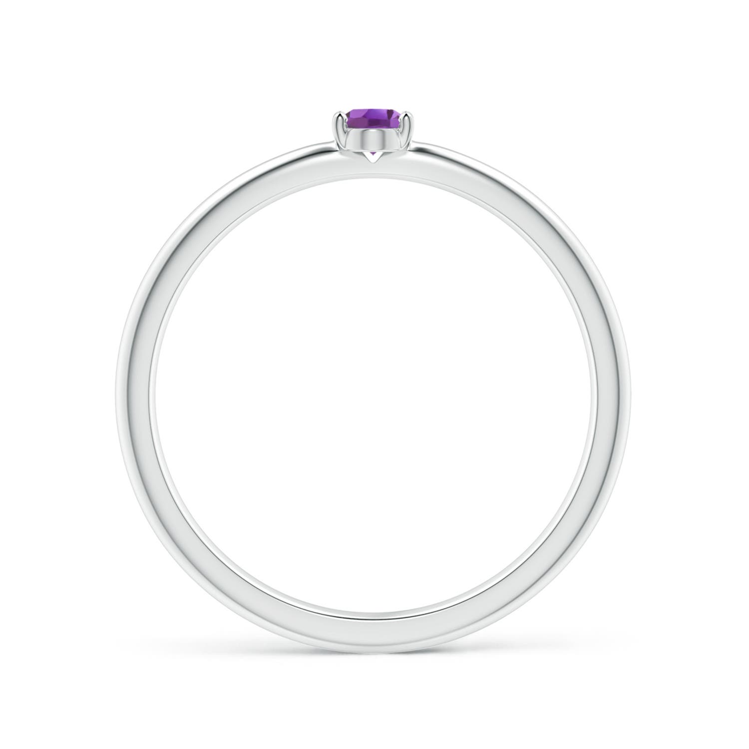 A - Amethyst / 0.14 CT / 14 KT White Gold