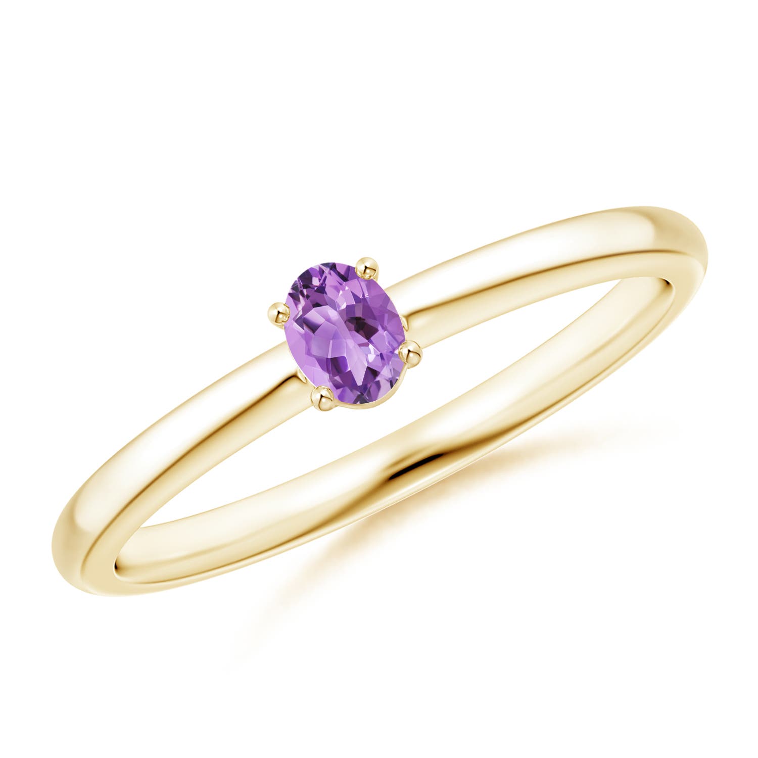 A - Amethyst / 0.14 CT / 14 KT Yellow Gold