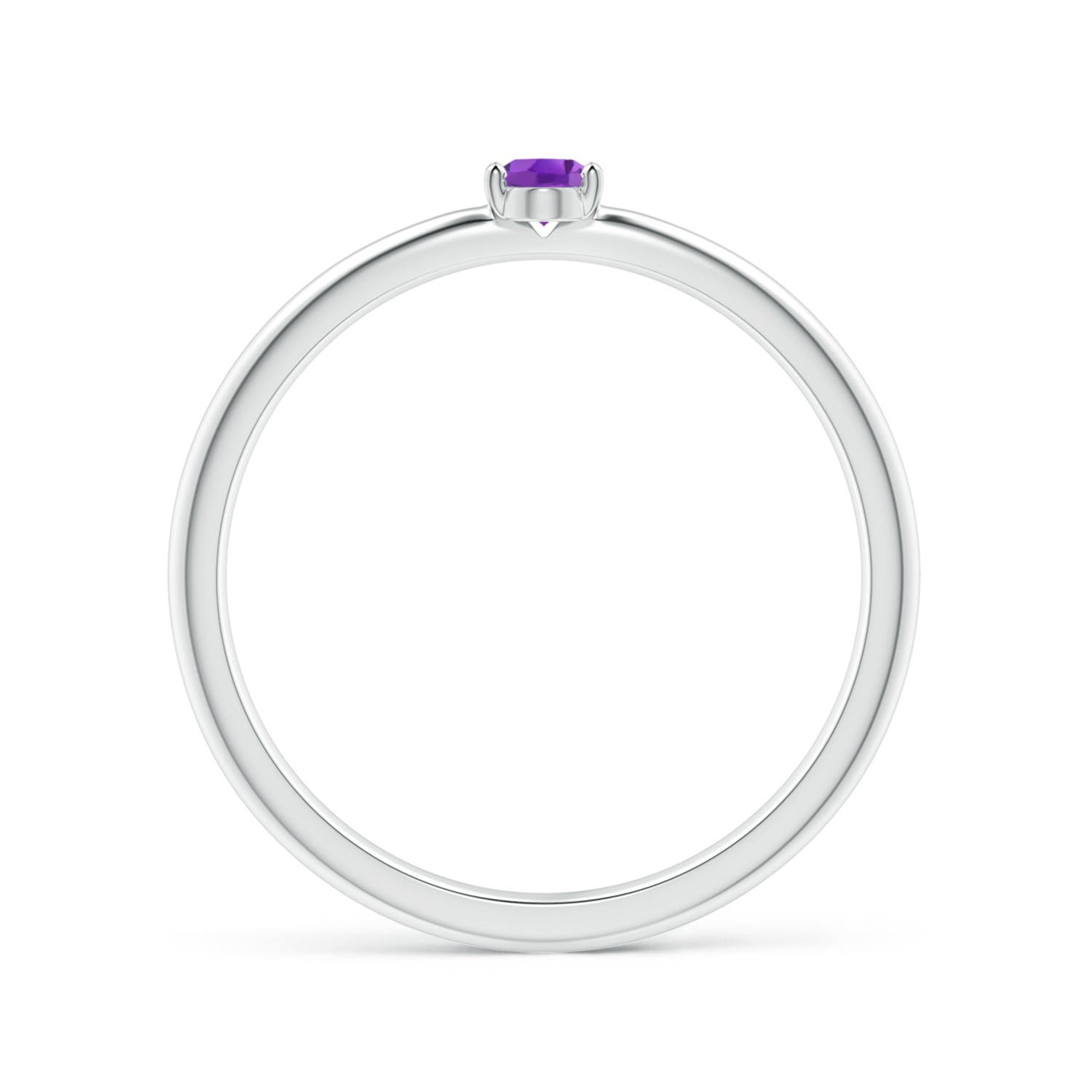 AA - Amethyst / 0.14 CT / 14 KT White Gold