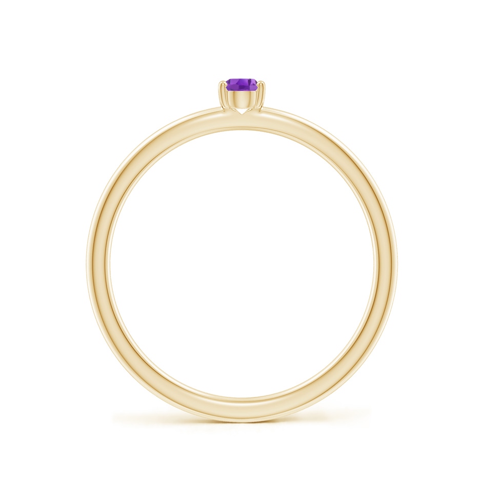 4x3mm AA Classic Solitaire Oval Amethyst Promise Ring in Yellow Gold side 199