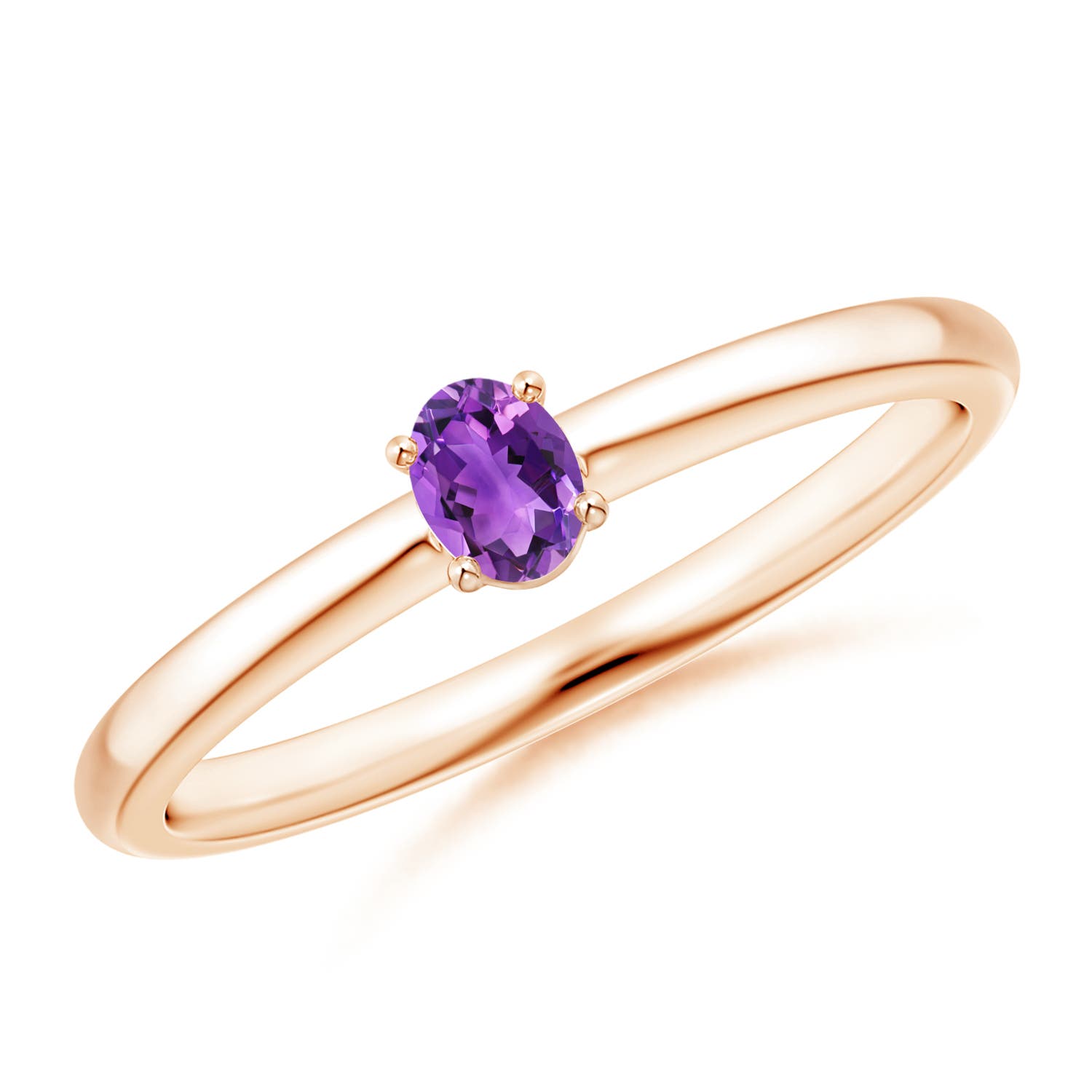 AAA - Amethyst / 0.14 CT / 14 KT Rose Gold