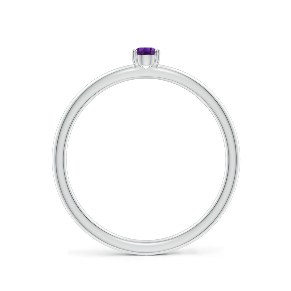 4x3mm AAAA Classic Solitaire Oval Amethyst Promise Ring in S999 Silver side 199
