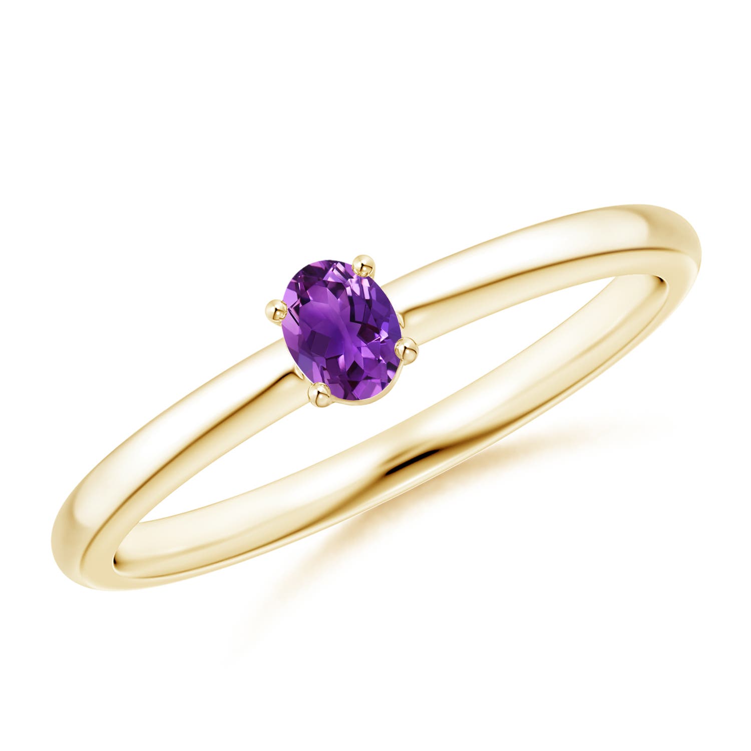 AAAA - Amethyst / 0.14 CT / 14 KT Yellow Gold