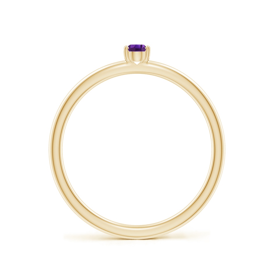 4x3mm AAAA Classic Solitaire Oval Amethyst Promise Ring in Yellow Gold side 199