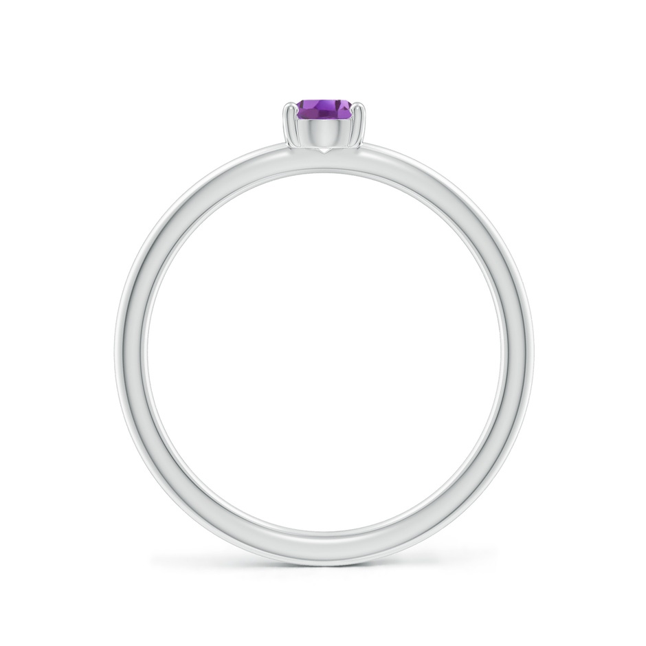 5x4mm A Classic Solitaire Oval Amethyst Promise Ring in S999 Silver side 199