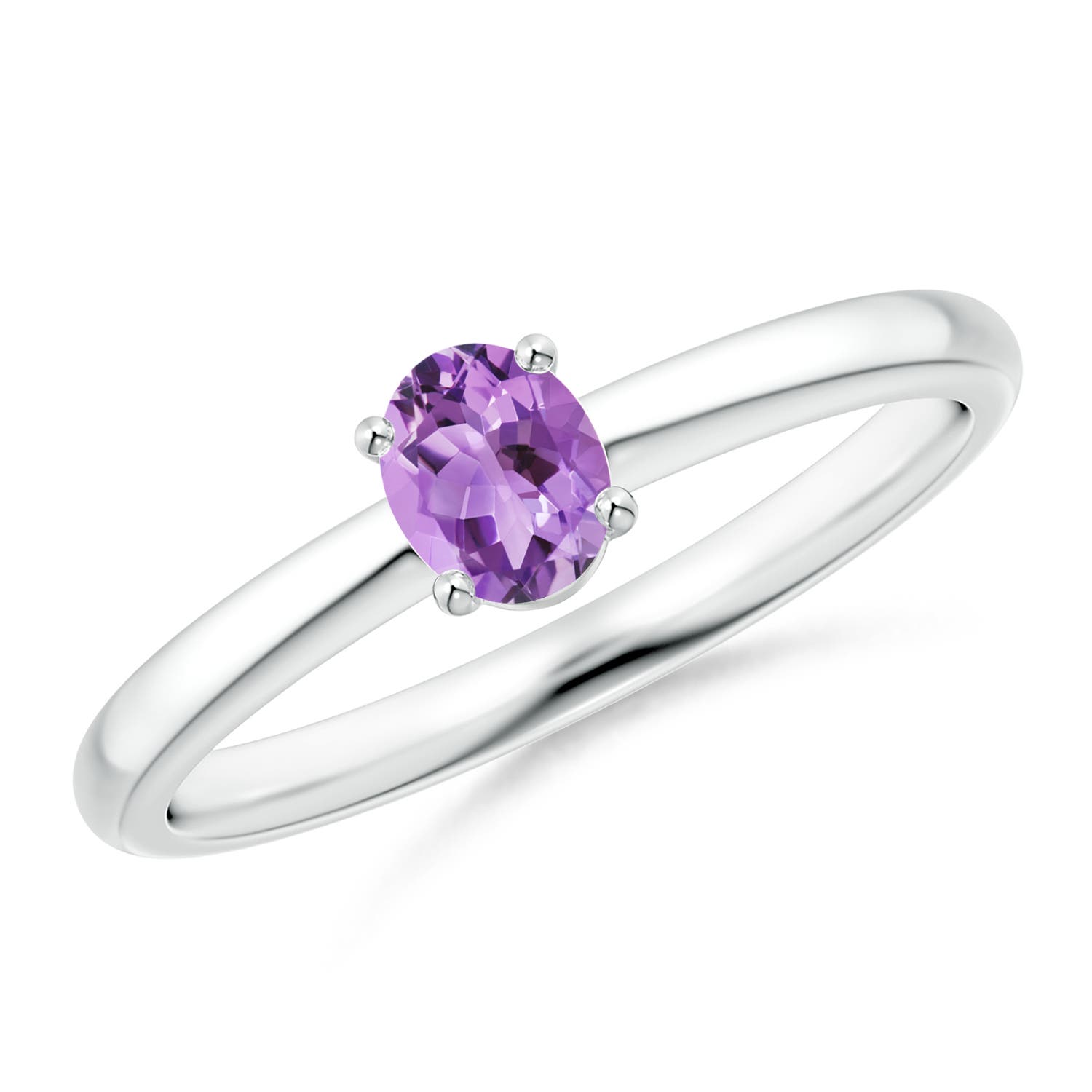 A - Amethyst / 0.3 CT / 14 KT White Gold