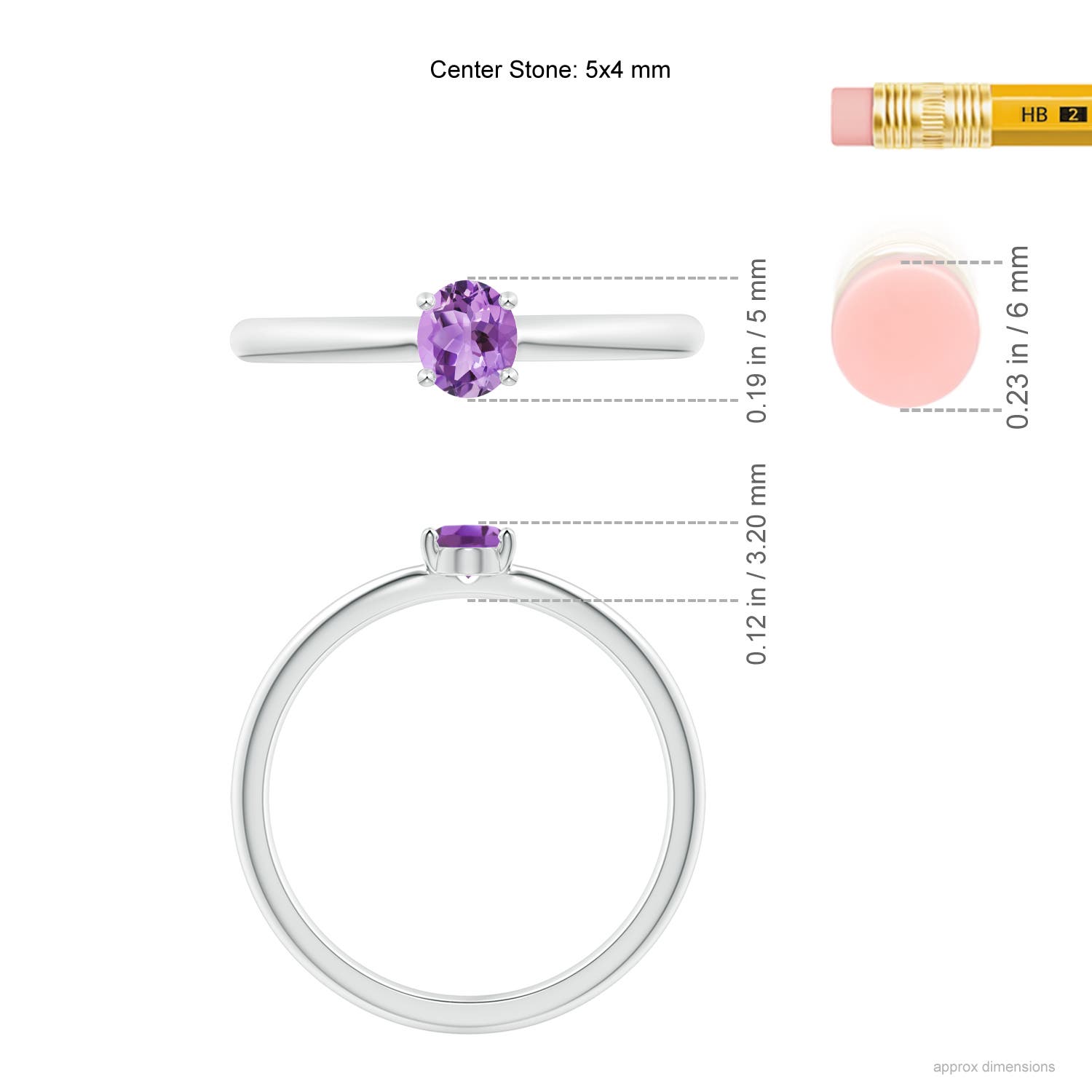 A - Amethyst / 0.3 CT / 14 KT White Gold