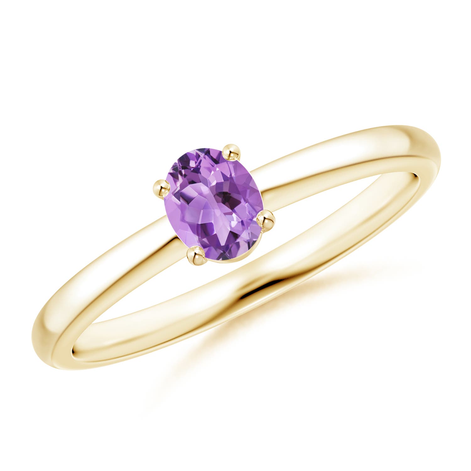 A - Amethyst / 0.3 CT / 14 KT Yellow Gold