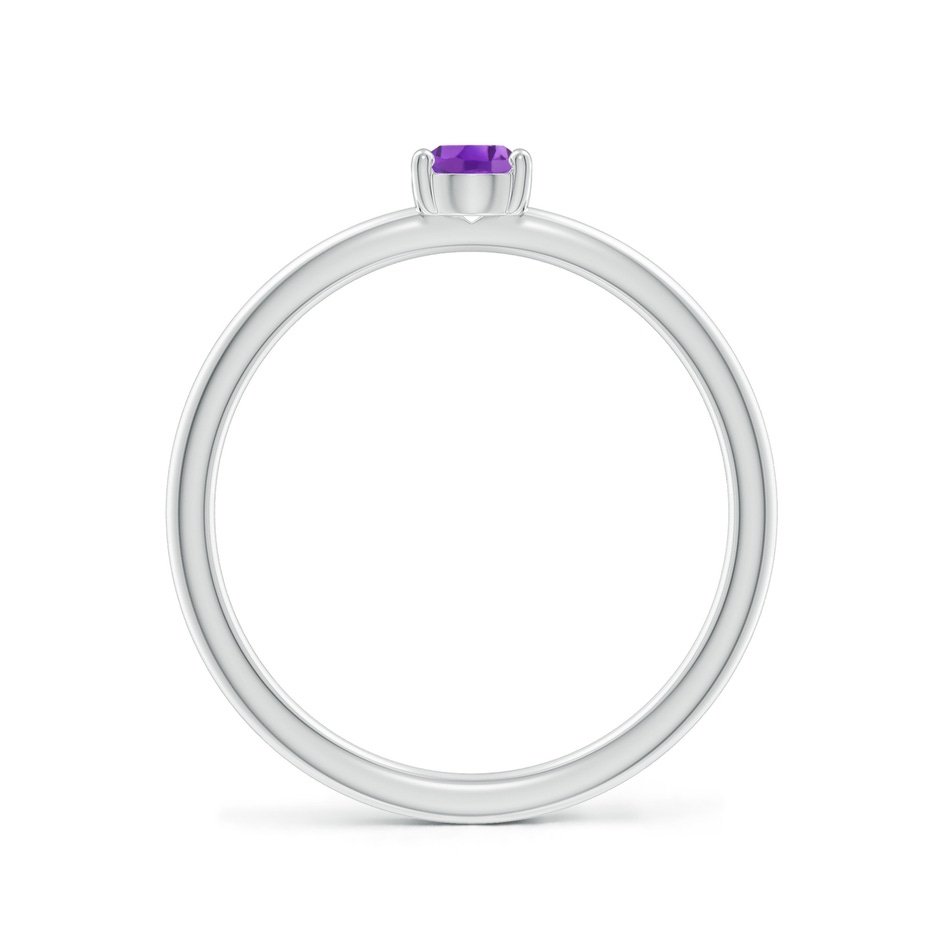 5x4mm AA Classic Solitaire Oval Amethyst Promise Ring in S999 Silver side 199