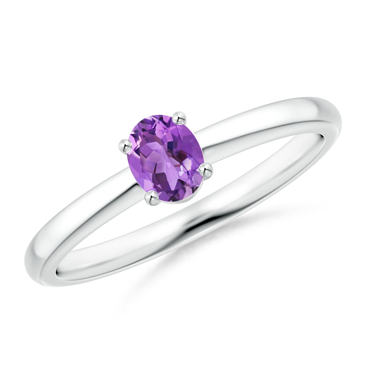 AA - Amethyst / 0.3 CT / 14 KT White Gold