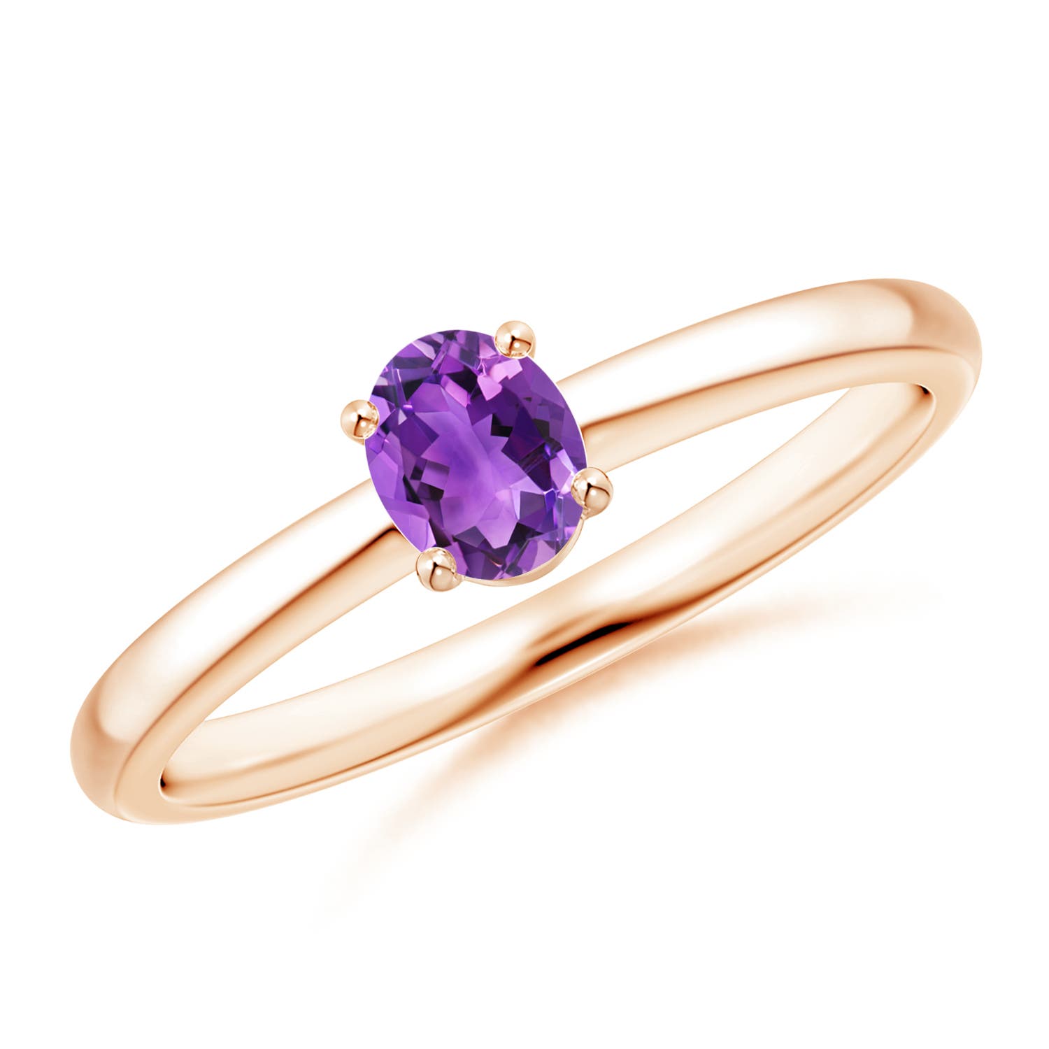 AAA - Amethyst / 0.3 CT / 14 KT Rose Gold