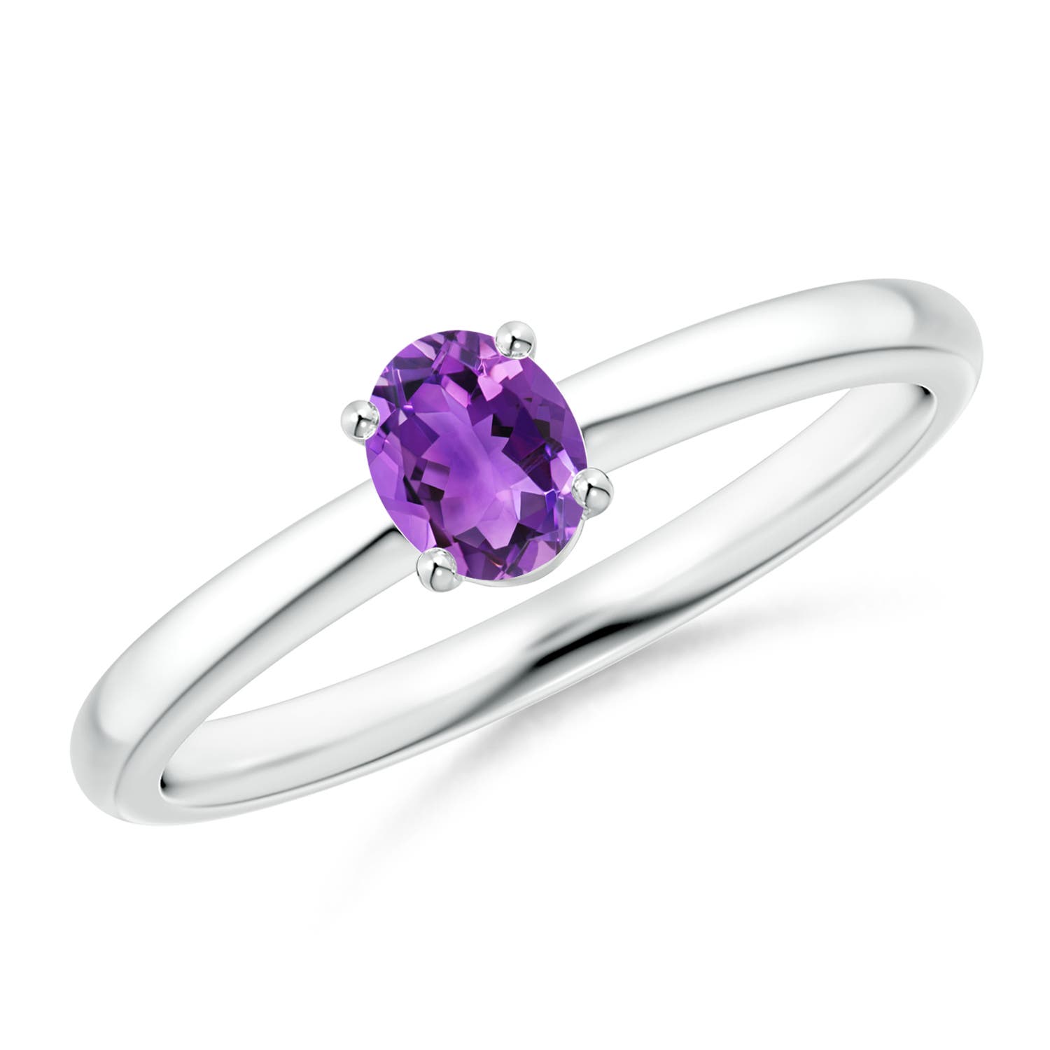 AAA - Amethyst / 0.3 CT / 14 KT White Gold