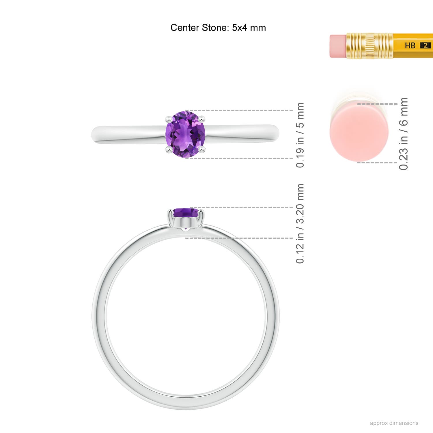 AAA - Amethyst / 0.3 CT / 14 KT White Gold