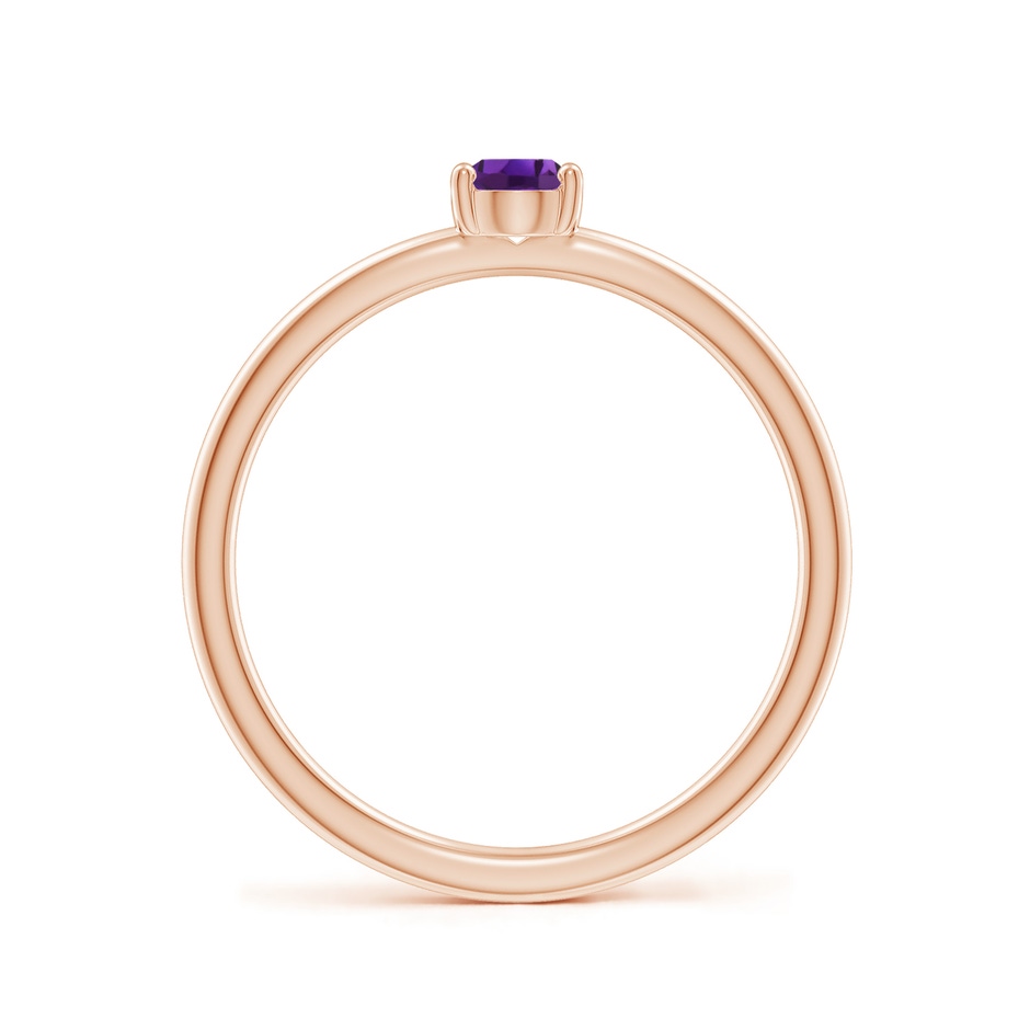 5x4mm AAAA Classic Solitaire Oval Amethyst Promise Ring in 18K Rose Gold side 199