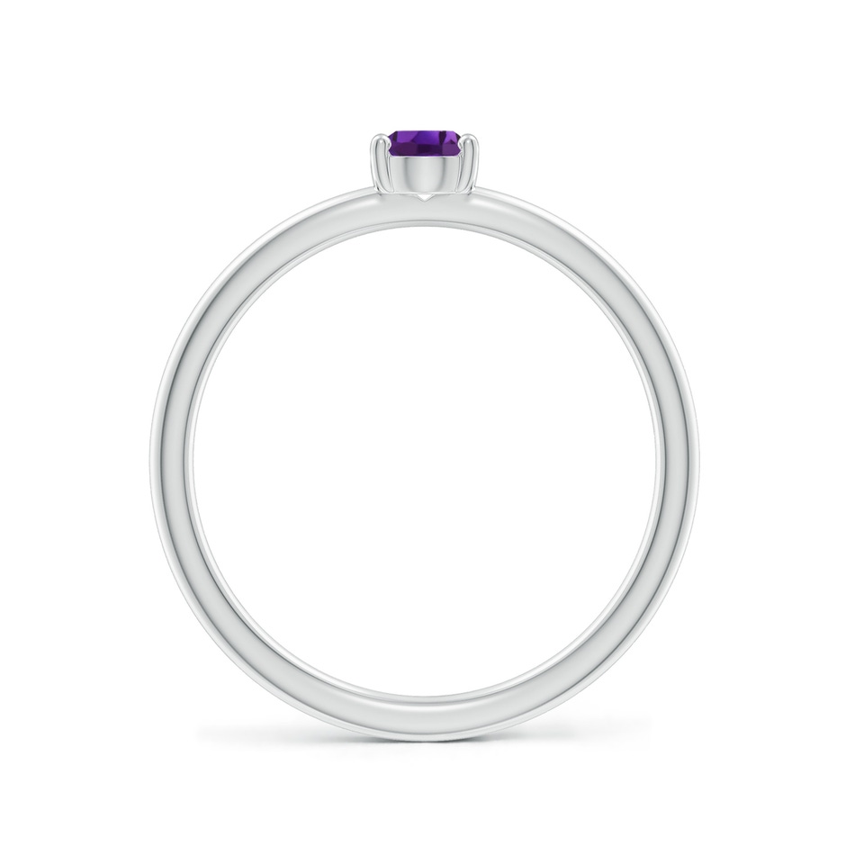 5x4mm AAAA Classic Solitaire Oval Amethyst Promise Ring in P950 Platinum side 199