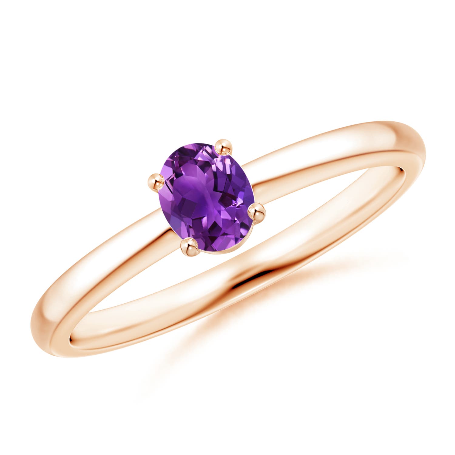 AAAA - Amethyst / 0.3 CT / 14 KT Rose Gold