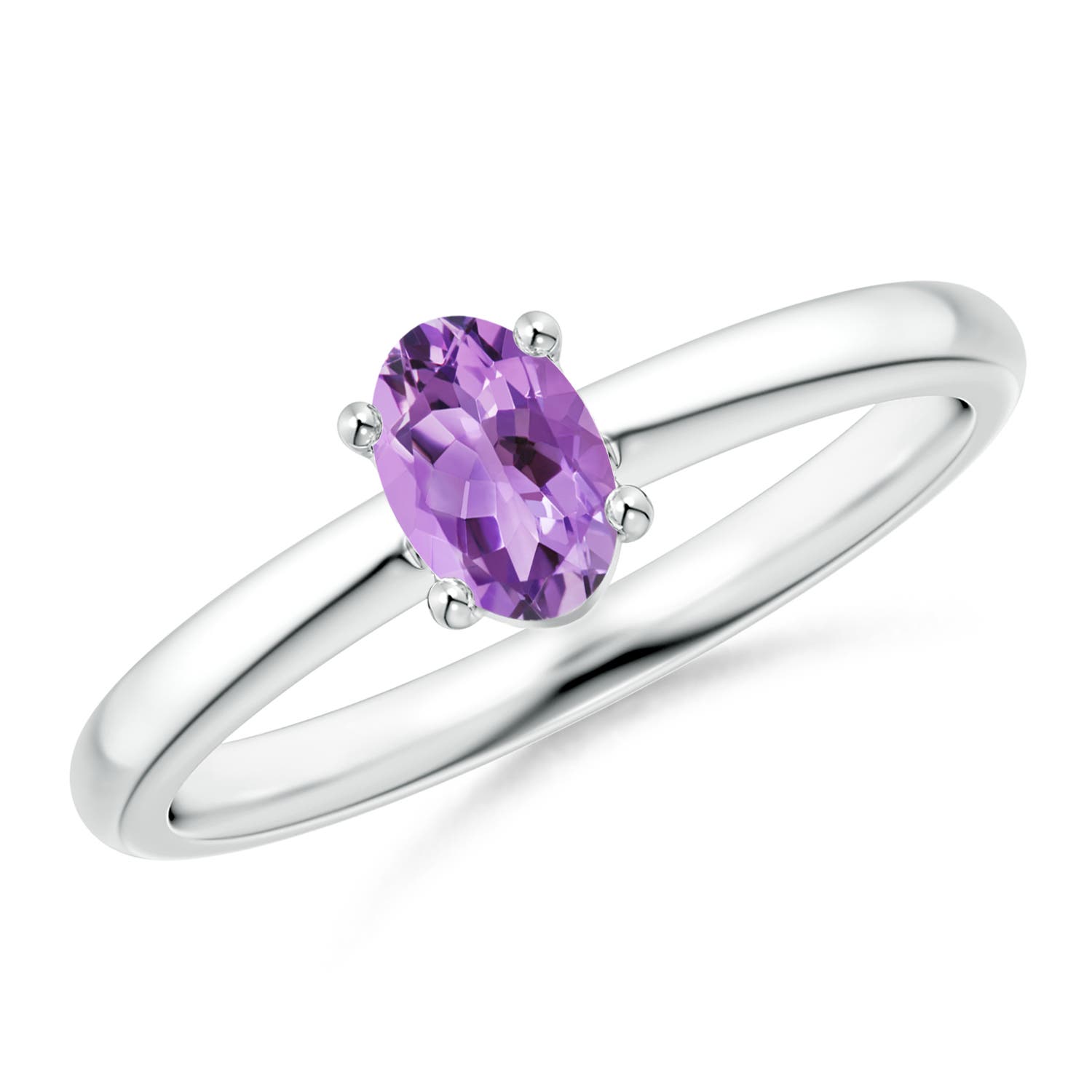 A - Amethyst / 0.4 CT / 14 KT White Gold