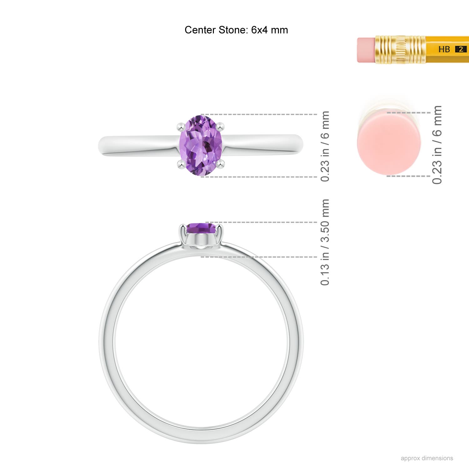 A - Amethyst / 0.4 CT / 14 KT White Gold