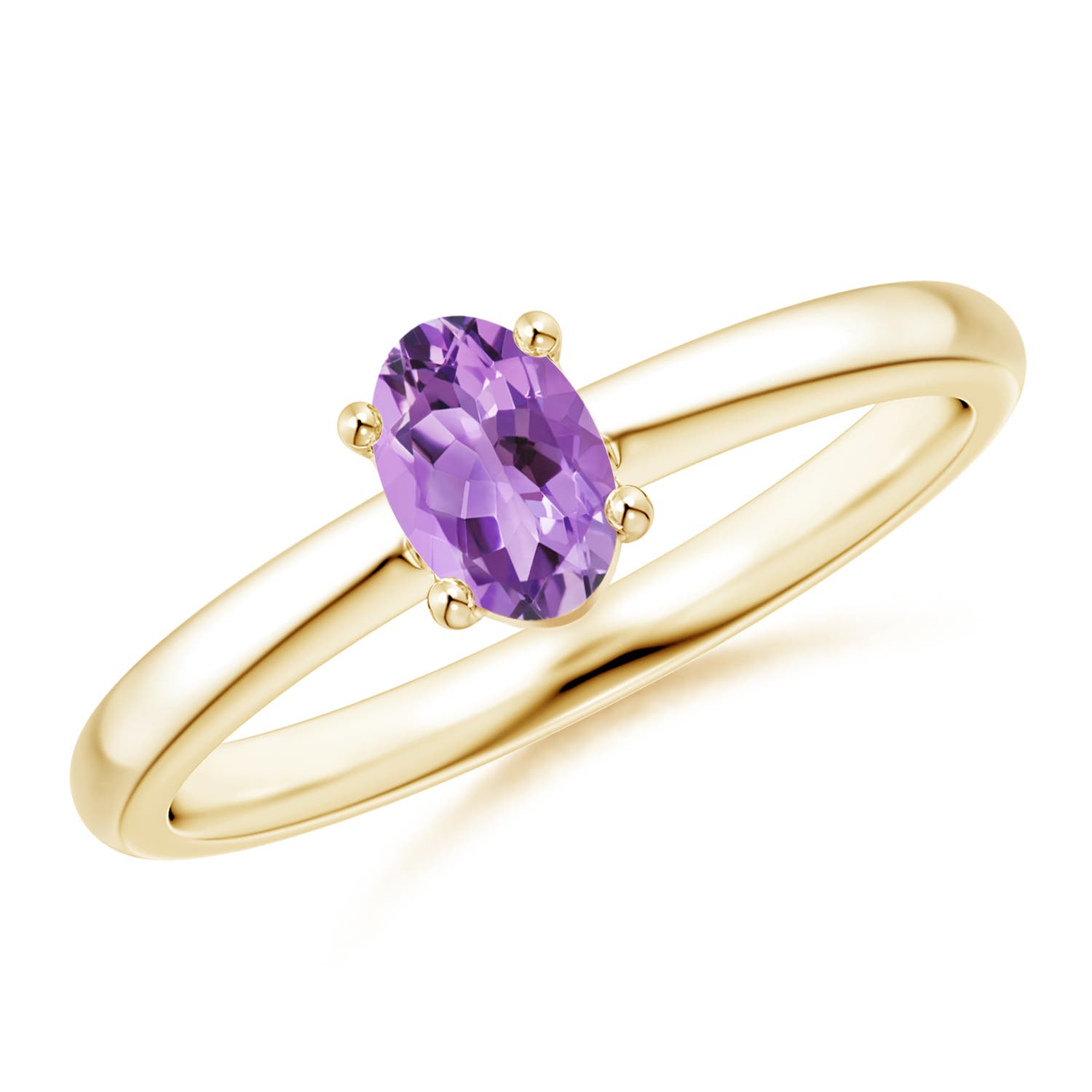 A - Amethyst / 0.4 CT / 14 KT Yellow Gold