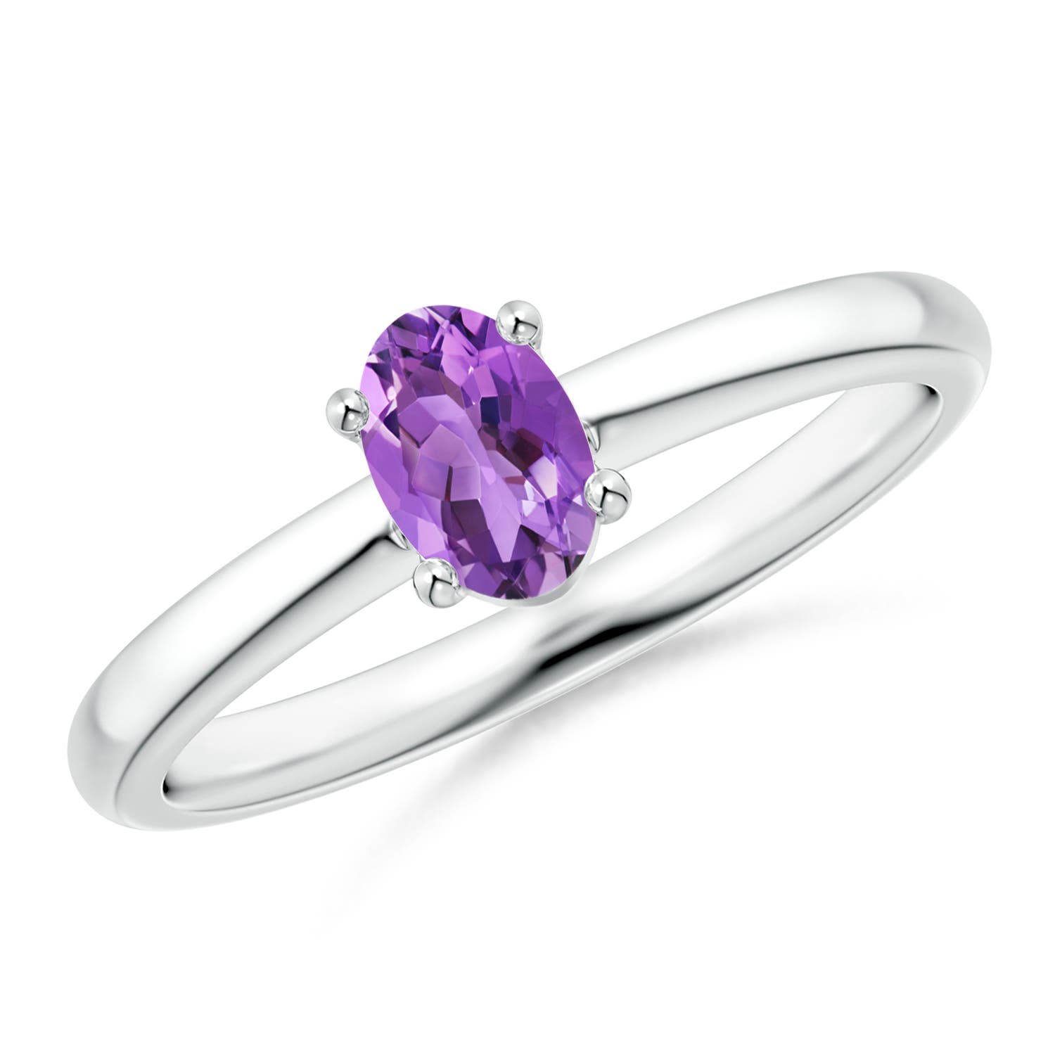 AA - Amethyst / 0.4 CT / 14 KT White Gold