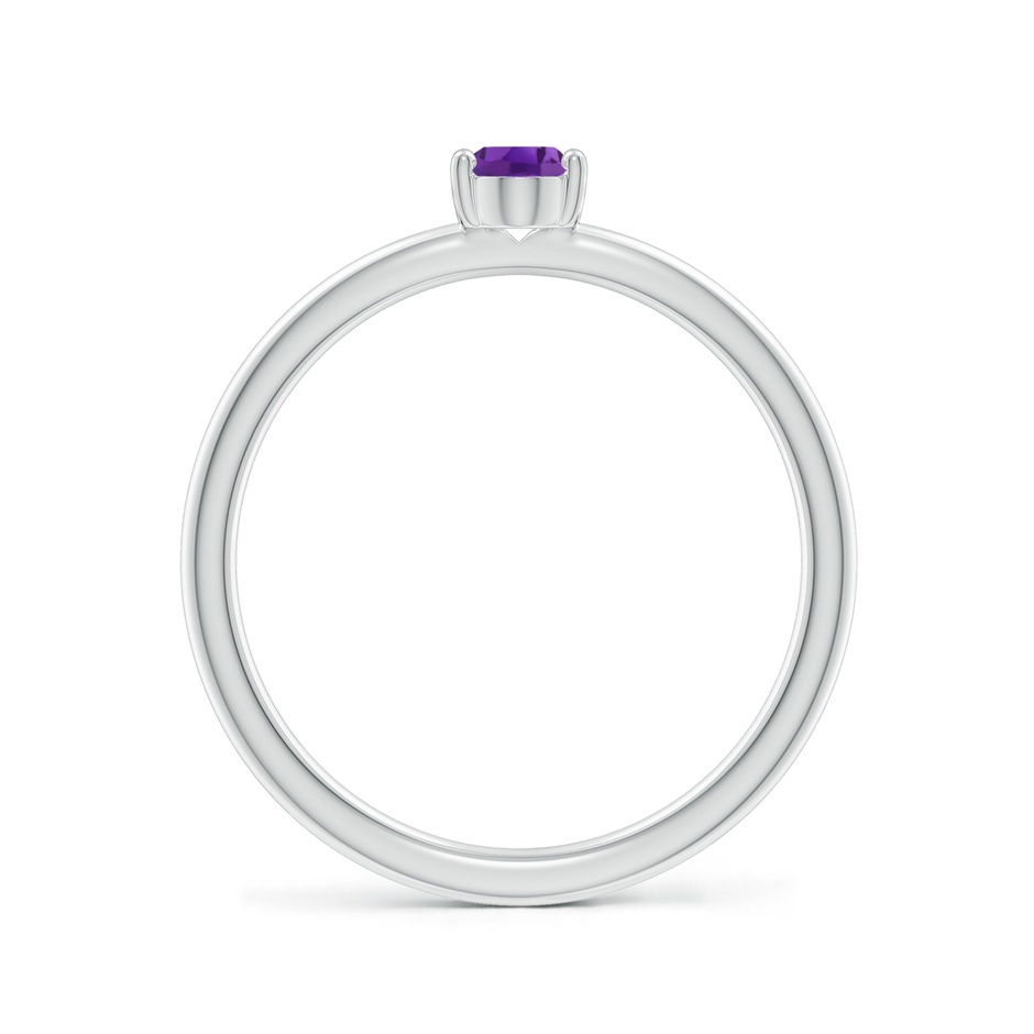 6x4mm AAA Classic Solitaire Oval Amethyst Promise Ring in White Gold side 199