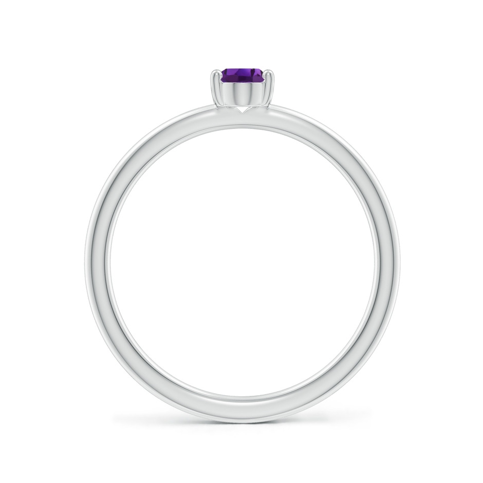 6x4mm AAAA Classic Solitaire Oval Amethyst Promise Ring in P950 Platinum side 199