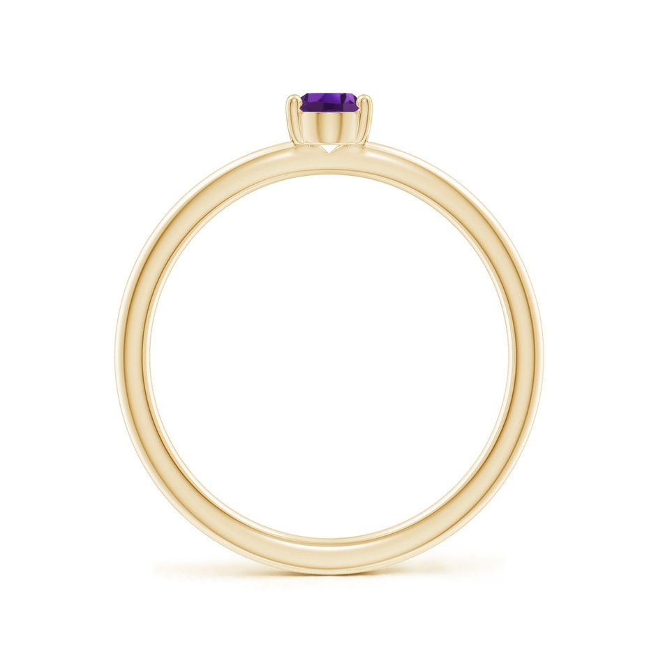 6x4mm AAAA Classic Solitaire Oval Amethyst Promise Ring in Yellow Gold side 199