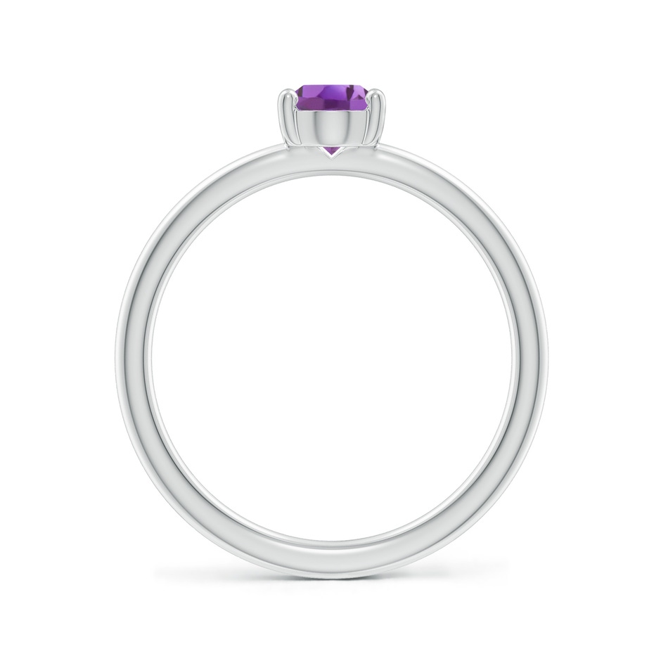 7x5mm A Classic Solitaire Oval Amethyst Promise Ring in 18K White Gold side 199