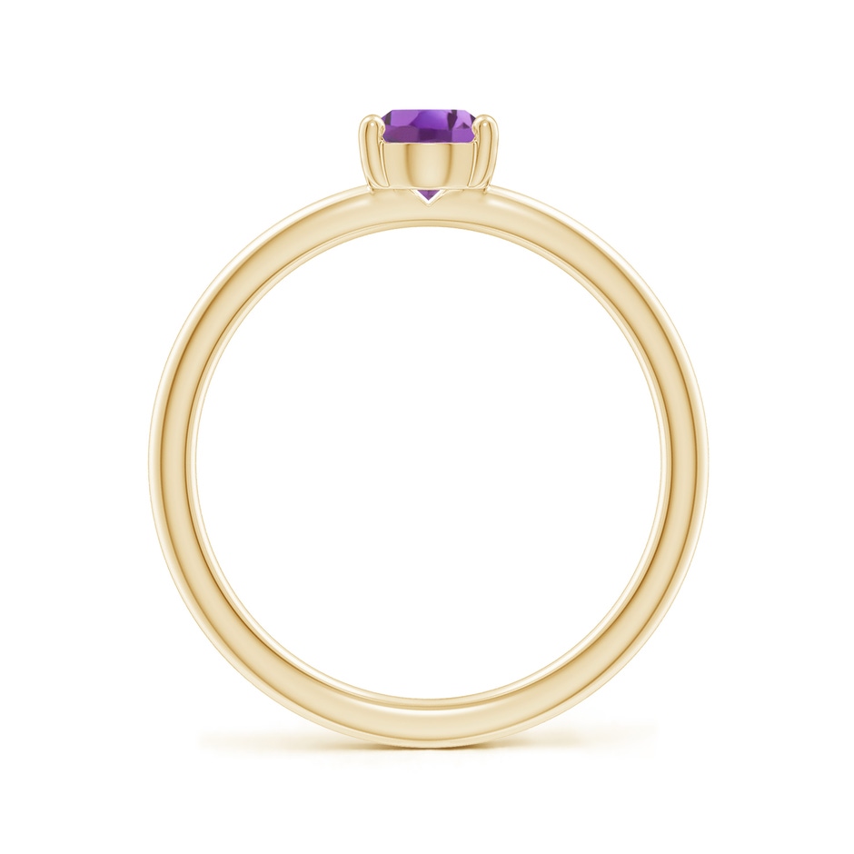 7x5mm A Classic Solitaire Oval Amethyst Promise Ring in 18K Yellow Gold side 199