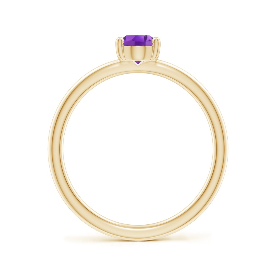 7x5mm AA Classic Solitaire Oval Amethyst Promise Ring in 18K Yellow Gold side 199